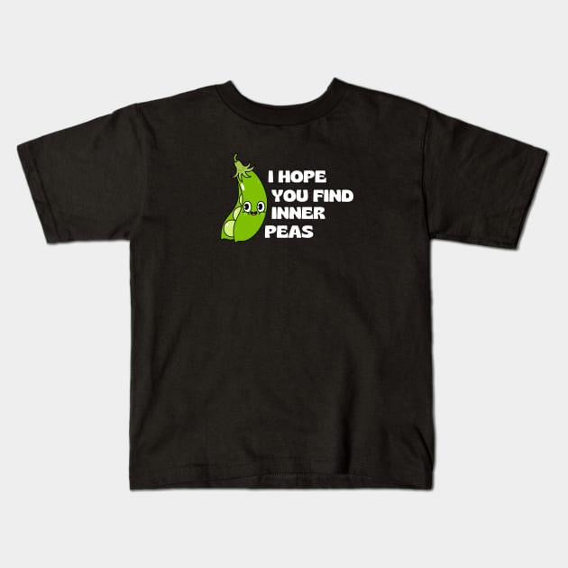 I Hope You Find Inner Peas | Cute Peas Pun Kids T-Shirt by Allthingspunny